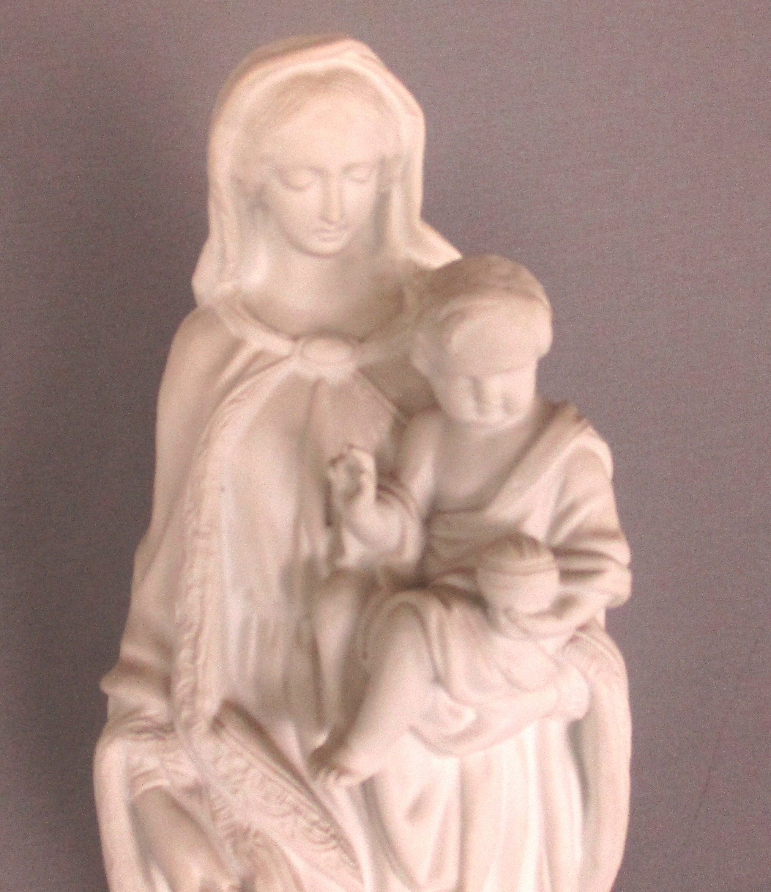 French Antique 1900 Bisque Statue Virgin Mary Our Lady Infant Exquisite ...