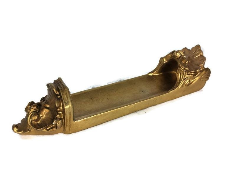 Petite Étagère Murale Décorative Pour Console Avec Corbeau Hollywood Regency, Plâtre Doré