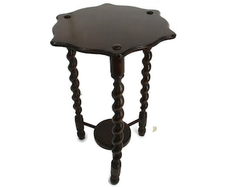 Barley Twist Tripod Side Display Table Pedestal Plant Bonsai Stand Country Barn Farmhouse style