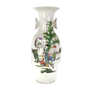 Chinese Vase hand Painted Landscape Fish Antique XL Impressive