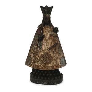 XL Impressive Black Madonna De Hal Halle Virgin Mary Statue Figurine Plaster Collector HTF
