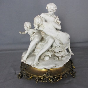 Large Porcelain statue Figurine  Porcelain  Bisque  Couple Eros Vintage Gorgeous