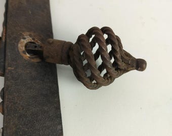 Poignée De Porte Vintage En Fer Forgé – Gedotec Tallinn – Noir Antique, Longueur 130 Mm