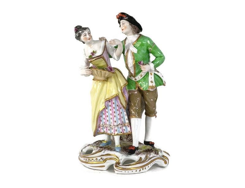 MEISSEN - FIGURINE En Porcelaine Fille Avec Chien Et Miroir EUR 750