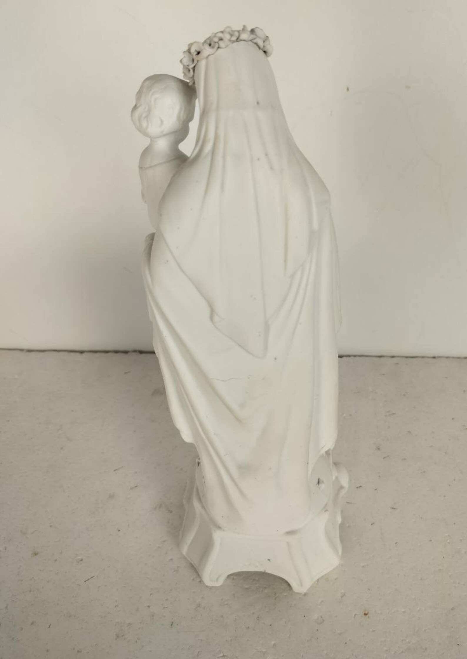 Antique Bisque Porcelain Statue Figurine Virgin Mary Madonna Infant ...