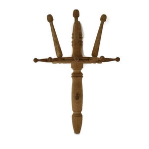 antique wooden hat rack towel coat rack very rare kitchen Hallway Entryway Sand blasted