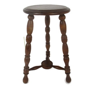 Vintage Hand geschnitztes Holz 2-stufiger Melkhocker Sockel Tisch Pflanze Blumen Bonsai Beistelltisch Scheune Landhausstil