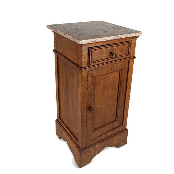 Antique Art Deco Art Nouveau Marble top Side Cabinet End Table Nightstand Country  style