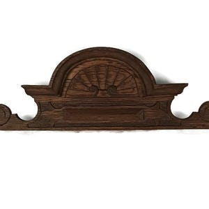 Beautiful small antique Pediment Over door carved wood architectural reclaimed salvaged