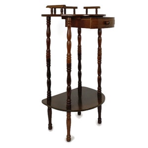 Pedestal  Side Table Plant Bonsai Stand Italian Wood Vintage Etagère Display cabinet