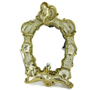 Large Capodimonte Mirror Vanity Boudoir Rococo  Ceramic Putti Cherubs Signed limited Edition Stunning WOW