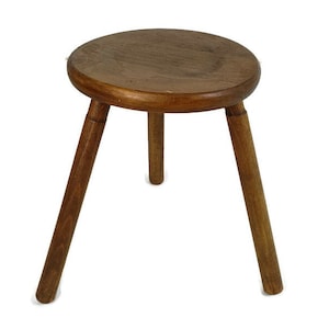 Carved wood Milking Stool Pedestal Side Table  French Authentic Bonsai stand