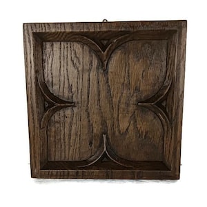 Lovely antique gothic wall hanging hand carved wood reclaimed architectural