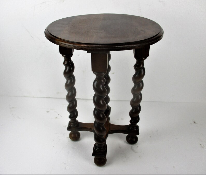 Barley Twist Wood Side Occasional Coffee Table Pedestal Plant Stand Ball Legs Coffee End Tables Home Living Delage Com Br