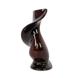 occato  Gigante & Zambusi Post-Modern Vase by Sicart Italy Space Age Twisted Brown Collector