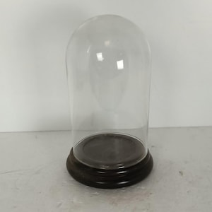 Small Vintage Round Hand Blown Glass Dome Globe Steampunk Display 7.87&quot; D 4.52&quot;