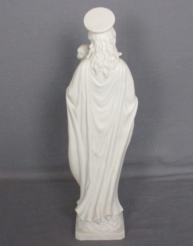 French Antique 1900 Bisque Statue Virgin Mary Our Lady Madonna Infant ...