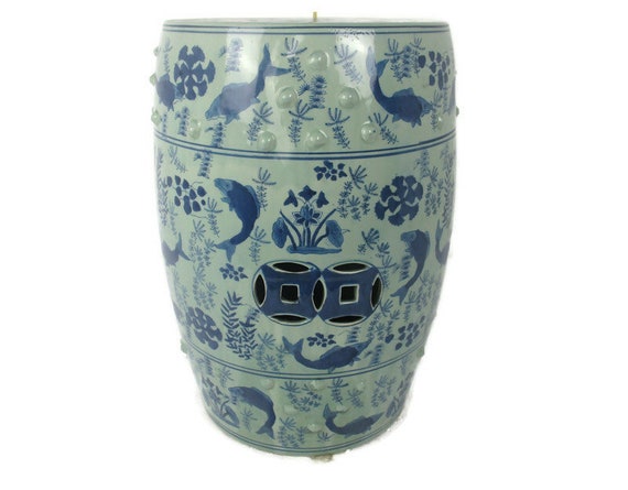 White garden stool side table deals
