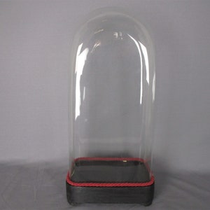 Antique Victorian Rectangular Square Hand Blown Glass Globe Dome HTF 20&quot; 9.84&quot;