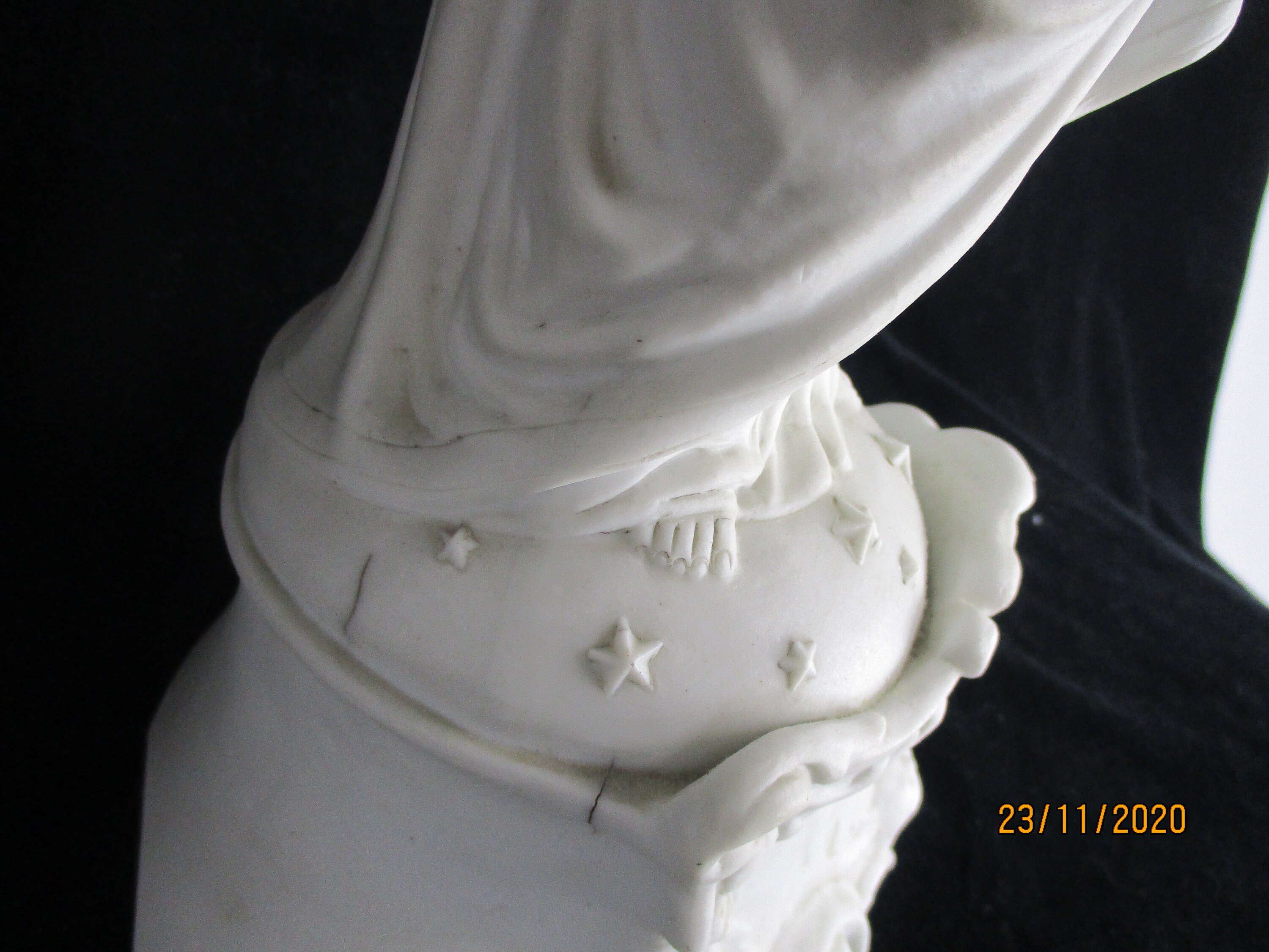 Large French Antique 1900 Bisque Statue Virgin Mary Our Lady Infant ...