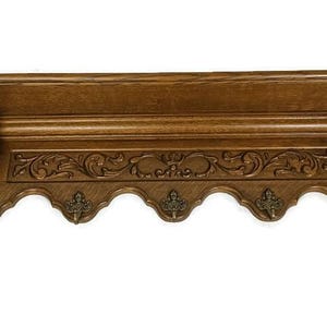 Perchero de madera tallada a mano adornado para abrigos y sombreros, para cocina, pasillo, estilo vintage