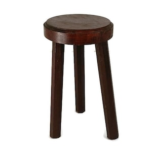 Milking Stool Vintage Carved Wood Wooden Side table Small Plant Stand Pedestal