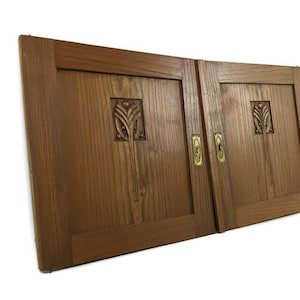 Antique  art deco door panels couple  hand carved architectural salvaged reclaimed small