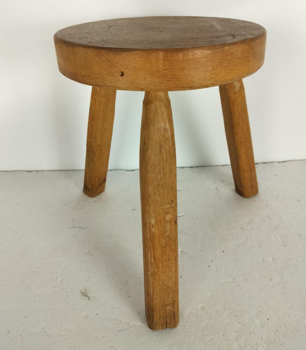 Vintage Milking Stool Pedestal Plant Stand Side Table Farmhouse Barn ...