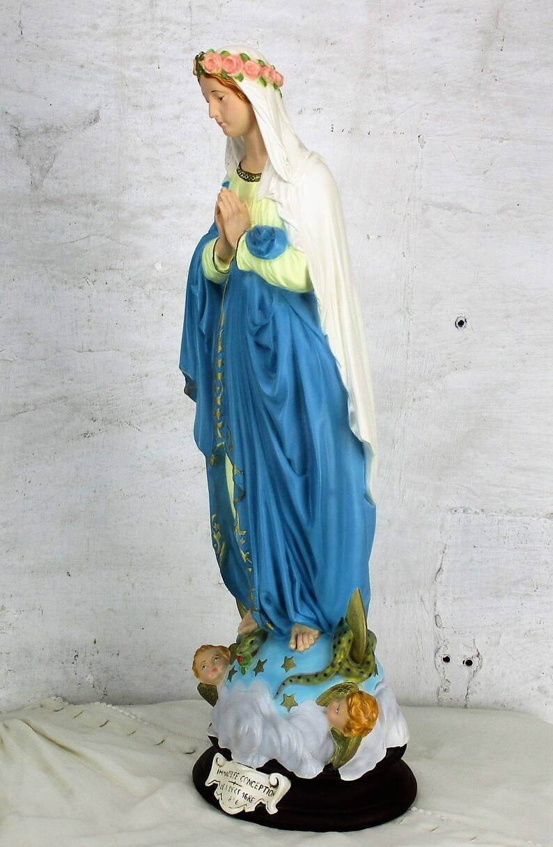XL Statue Our Lady of Immaculate Conception Treading on Snake Etsy