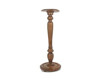 Large Ornate Hand carved Wooden Wood Pedestal Plant stand Side Table Farmhouse style