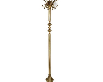 Standing Hall Tree Coat Hallway Rack Brass Hollywood regency Eyecatcher Italian Fish Base