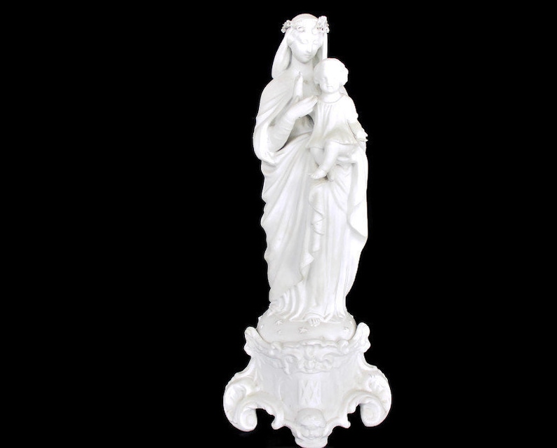 Large French Antique 1900 Bisque Statue Virgin Mary Our Lady - Etsy