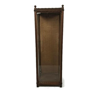 Antique Chapel Display Cabinet for statue hand carved wood gothic gorgeous, glass doors