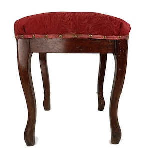 Antique Footstool Ottoman Wooden Legs Foot Rest 19th century Louis xv style