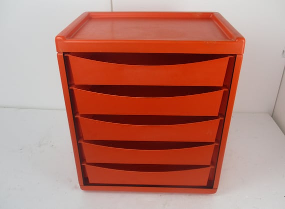 Vintage Hard Plastic Space Age Chest of Drawers Storage Unit