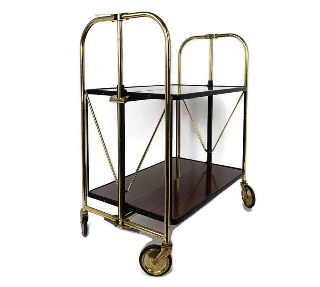 Mid Century Side Table Bar Cart Tea Cocktail Serving Trolley Belgium