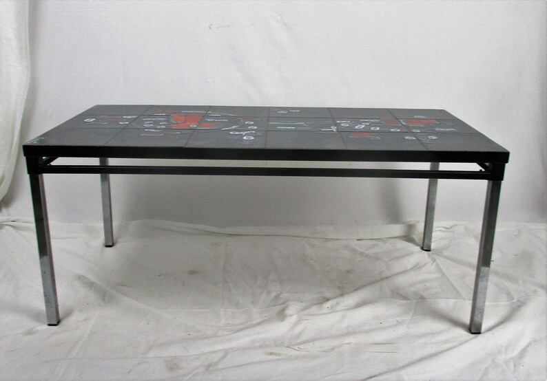 Mid Century Coffee table Italian Art Design Ceramic Tiles Pop Art Vintage Retro