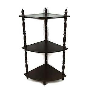Pedestal Display Side Table Plant Stand Italian Wood Vintage Display Etagère 3 Tier