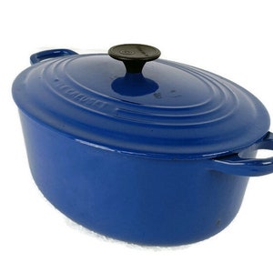 vintage French Le Creuset   Bleu  Cast Iron Dutch Oven Casserole  nr 29