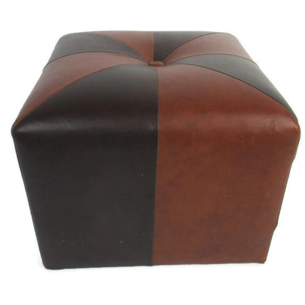 Repose-pieds rétro patchwork pouf pouf coupé-cousu siège ottoman vintage funky