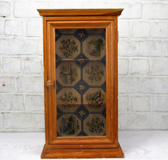 Vintage Wooden Small Medicine Cabinet Apothecary Wall Cabinet Etsy