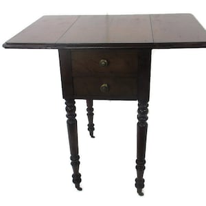 Antique Drop Leaf Gate Leg Table Cabinet Desk Hallway Furniture Drawers Sweet on Wheels