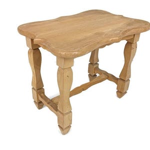 pale wooden footstool ottoman bench farm style vintage plant stand pedestal