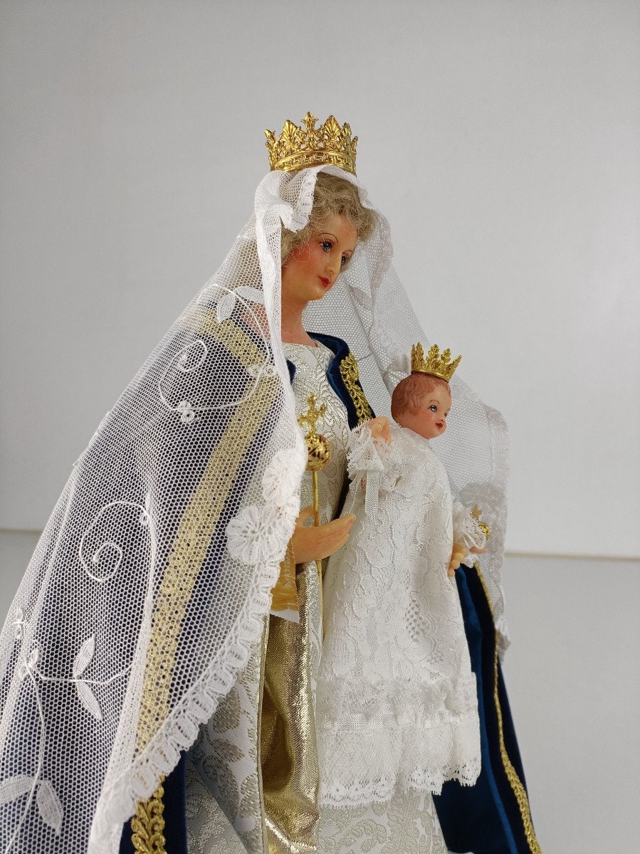 修道女が作った手作り蝋人形、聖母マリアと幼子イエスの像 - Etsy 日本