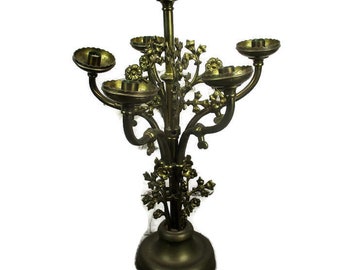 XL Church Chapel Gorgeous Brass Ornate Candle Holder Candelabra 6 arm decorative