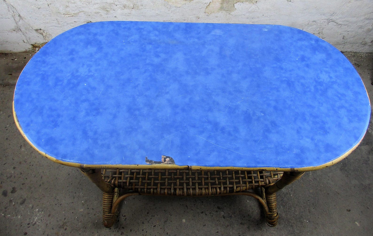 Small Vintage Coffee Table Side Occasional Table Rattan Etsy