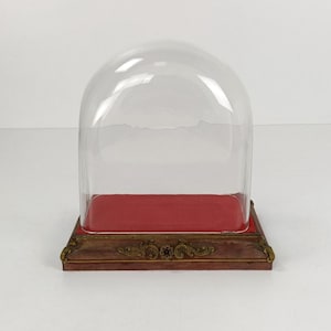 Antique Victorian Oval Hand Blown Glass Globe Dome Doll Clock 9.84&quot; H 8.97&quot;W