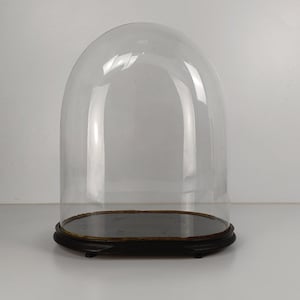 RESERVED Huge Antique Victorian Oval Hand Blown Glass Globe Dome Doll Clock 22.04&quot; 18.3&quot;11.41&quot;