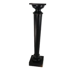XL Holz Säule Kirchen Sockel Display Beistelltisch Blumenständer Art Deco Antik