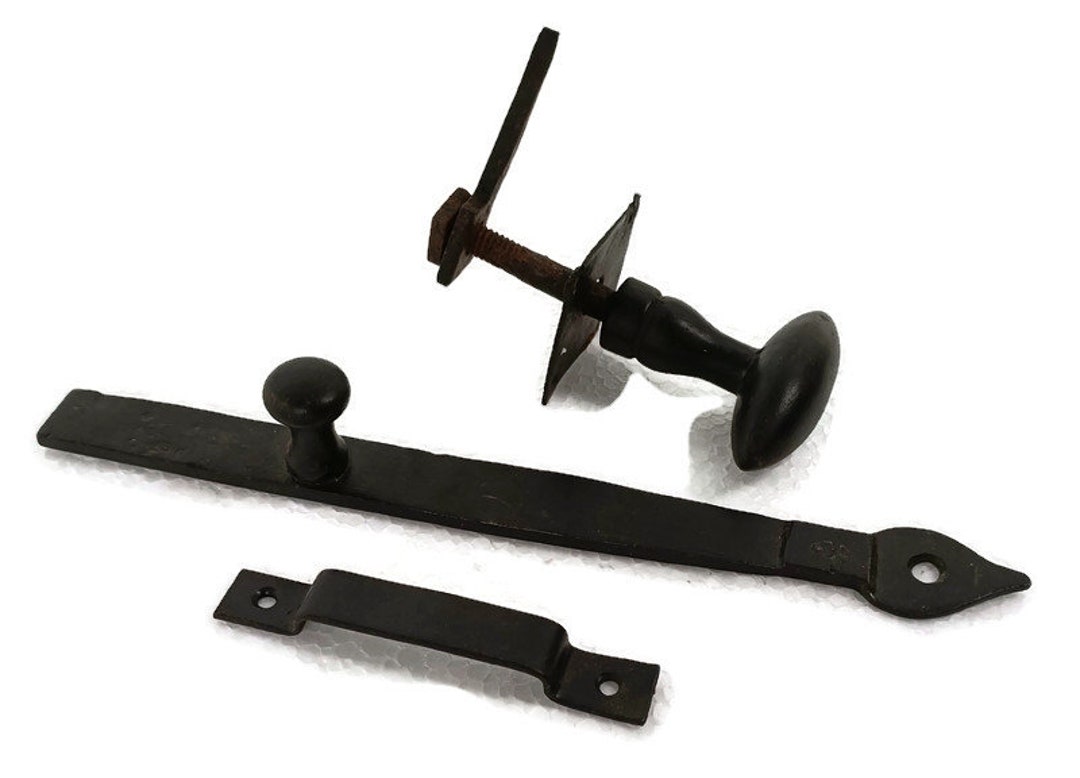 Antique Wrought Iron Door Knob Handle Architectural Reclaimed Salvaged